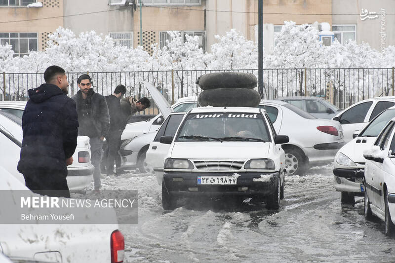 عکس/ تیوپ سواری اراکیها با اولین برف