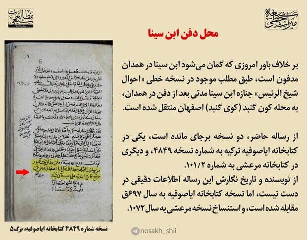 ابنسینا در همدان مدفون است یا اصفهان؟