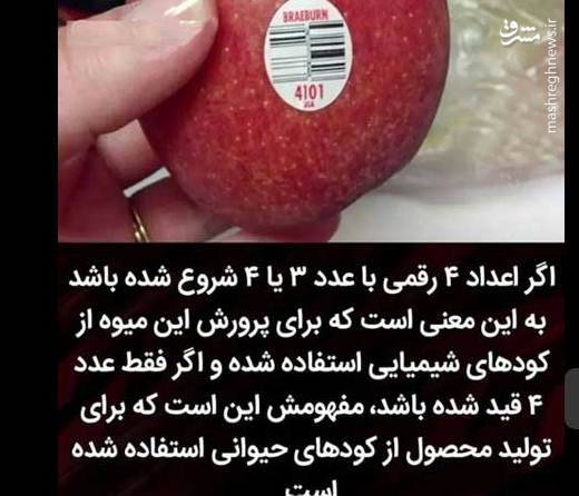 برچسب روی میوه به چه معناست؟ +عکس
