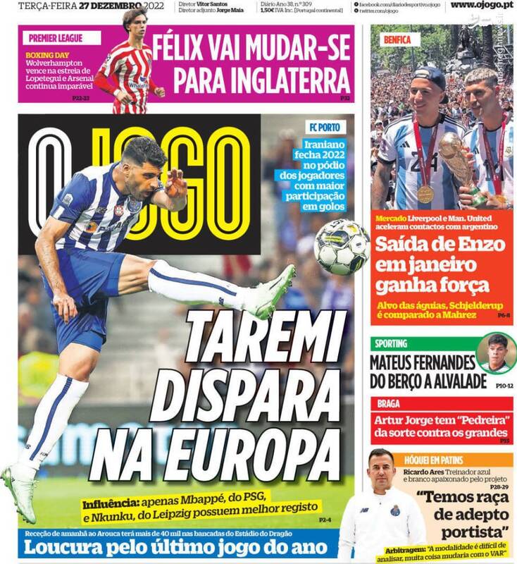 آتشبازی طارمی سوژه نشریه پرتغالی +عکس