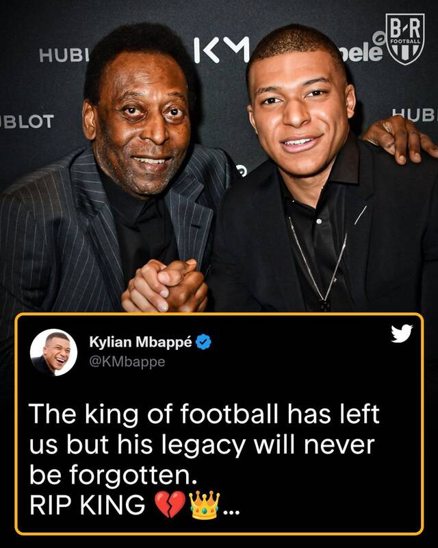 واکنش نیمار و امباپه به درگذشت "پله" اسطوره فوتبال +عکس