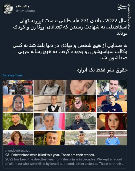 شهادت ۲۳۱ فلسطینی بدست تروریستهای اسرائیل در سال ۲۰۲۲