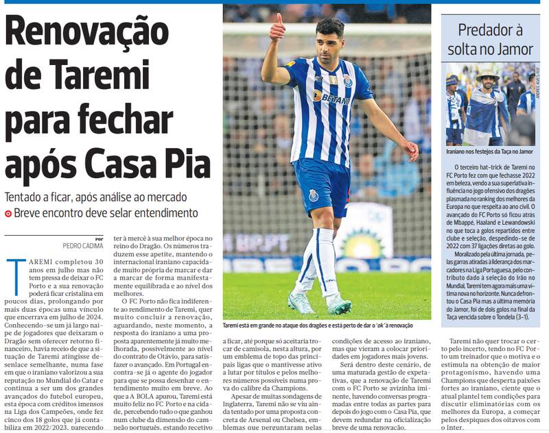 ترفند پورتو برای جلب رضایت طارمی/ تمدید به قیمت همبازی رونالدو!