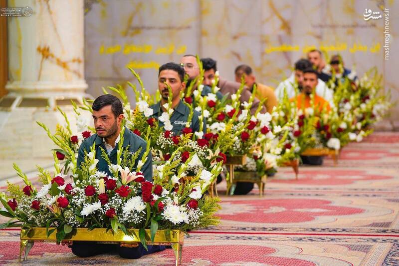 عکس/ گل آرایی ضریح مطهر امام علی(ع)
