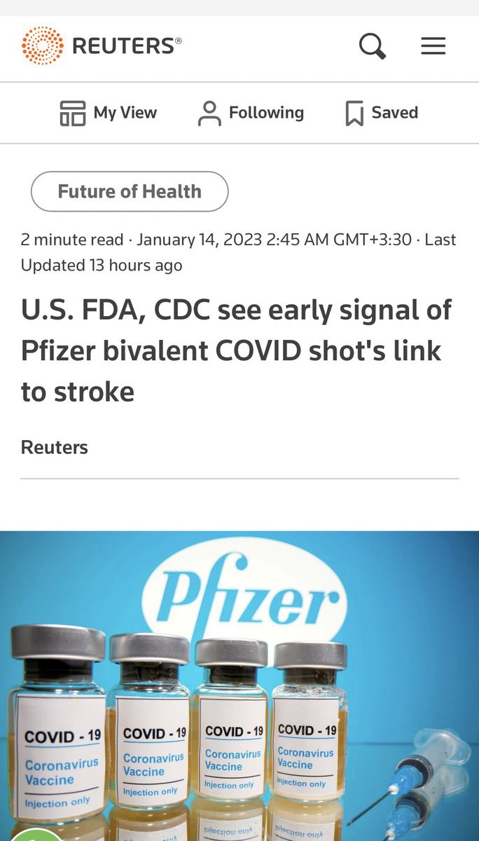 ارتباط واکسن کووید فایزر-بیونتک با نوعی سکته مغزی در افراد مسن
