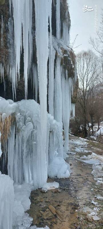 عکس/ آبشار کندلوس یخ زد