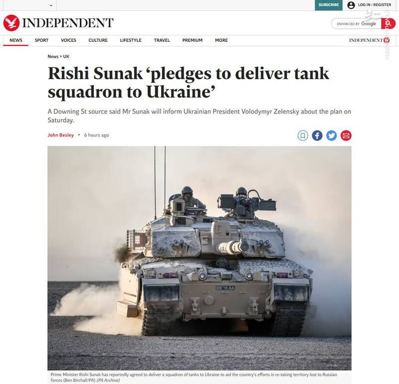 انگلیس ۱۲ تانک چلنجر به اوکراین اهدا میکند