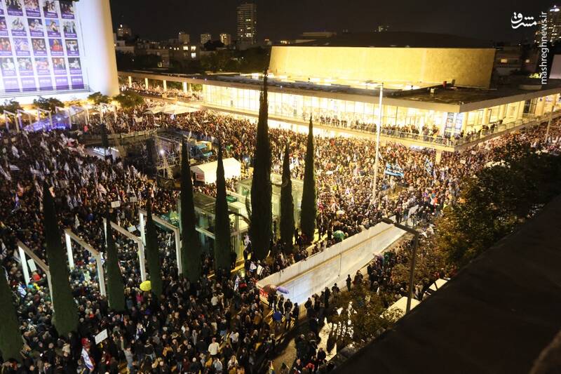 عکس/ تظاهرات علیه نتانیاهو در تل آویو