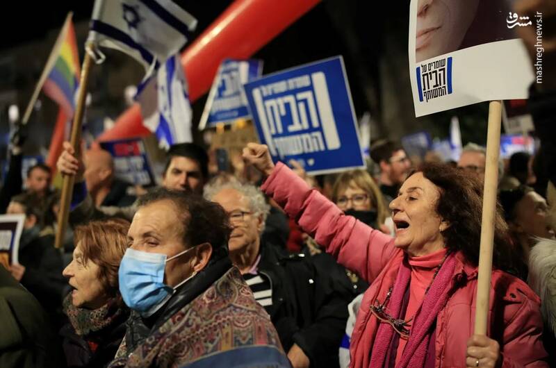 عکس/ تظاهرات علیه نتانیاهو در تل آویو