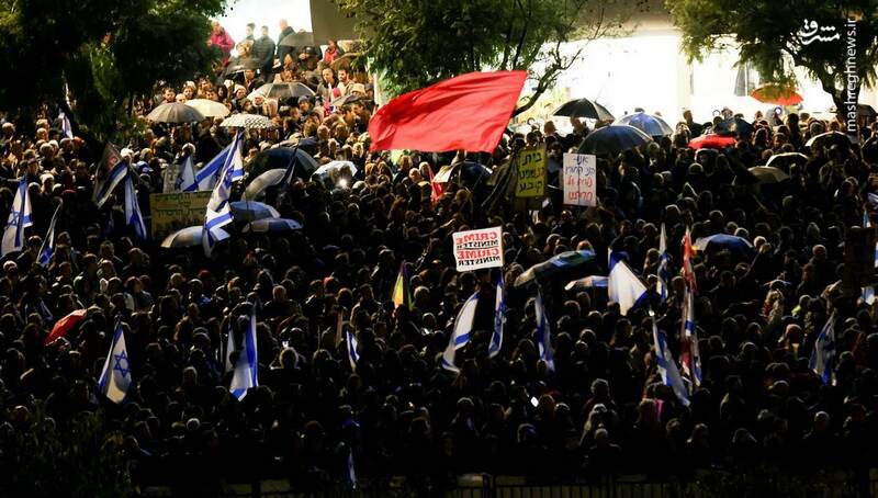 عکس/ تظاهرات علیه نتانیاهو در تل آویو