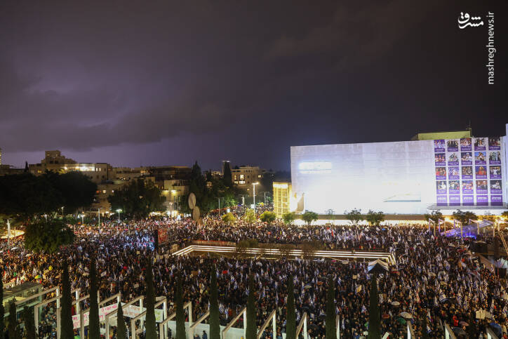 عکس/ تظاهرات علیه نتانیاهو در تل آویو