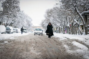 بارش شدید برف در زنجان