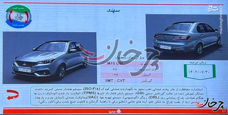 خودروی جدید سایپا چه مشخصاتی دارد؟ +عکس