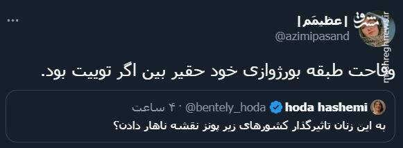 پاسخ کاربران به توئیت توهینآمیز خبرنگار شرق + عکس 21