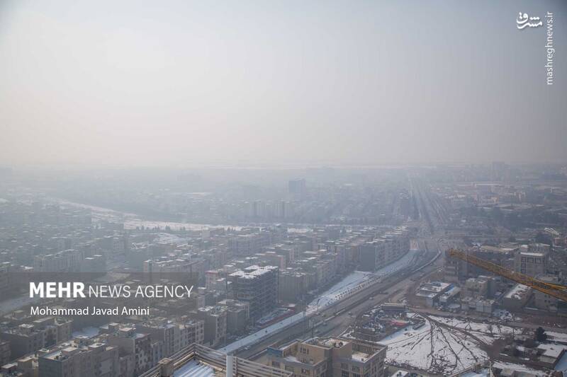 عکس/ آسمان قزوین در حصار آلودگیها