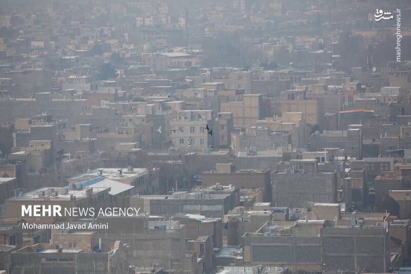 عکس/ آسمان قزوین در حصار آلودگیها
