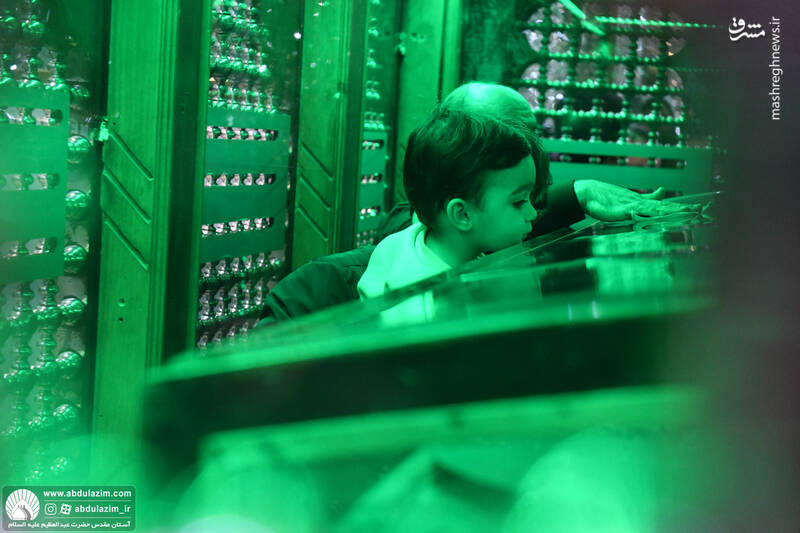 عکس/ حضور رئیس سازمان انرژی اتمی در مراسم غبارروبی حرم سیدالکریم