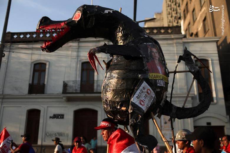 عکس/ درگیری شدید پلیس پرو با مخالفان رئیس جمهور