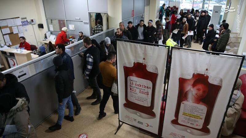 عکس/ اهدای خون برای نجات مصدومان زلزله در ترکیه