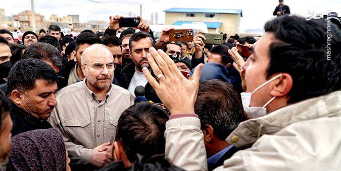 عکس/ حضور قالیباف در بین زلزلهزدگان خوی