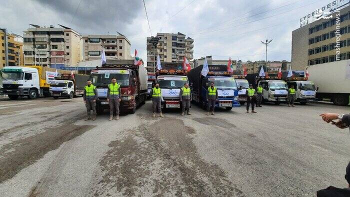 اولین کاروان کمک های حزب الله لبنان راهی سوریه شد+ عکس