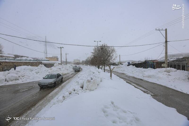 عکس/ حاشیه زایندهرود زیر بارش سنگین برف