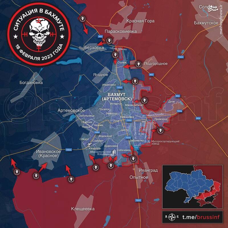 درخواست بایدن از اوکراین: لطفا حمله کنید! / ادامه پیشروی ارتش روسیه در حومه باخموت/ زلنسکی: به دنبال حفظ باخموت به هر قیمتی نیستیم +نقشه و تصاویر
