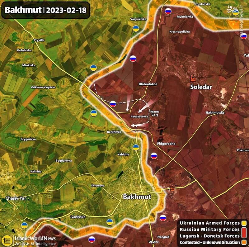 درخواست بایدن از اوکراین: لطفا حمله کنید! / ادامه پیشروی ارتش روسیه در حومه باخموت/ زلنسکی: به دنبال حفظ باخموت به هر قیمتی نیستیم +نقشه و تصاویر