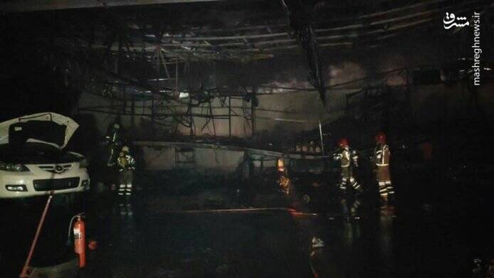 حریق گسترده یک مجتمع تعمیرگاهی در تهران +عکس