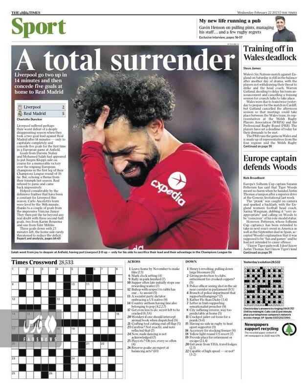 واکنش رسانهها به شب تاریخی آنفیلد/ از رژه قهرمانانه رئال تا صورت سرخشده لیورپول +عکس