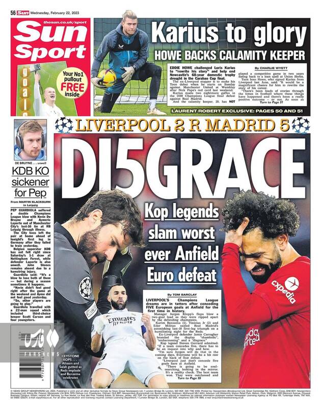 واکنش رسانهها به شب تاریخی آنفیلد/ از رژه قهرمانانه رئال تا صورت سرخشده لیورپول +عکس