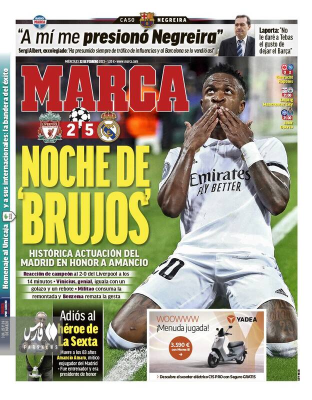 واکنش رسانهها به شب تاریخی آنفیلد/ از رژه قهرمانانه رئال تا صورت سرخشده لیورپول +عکس