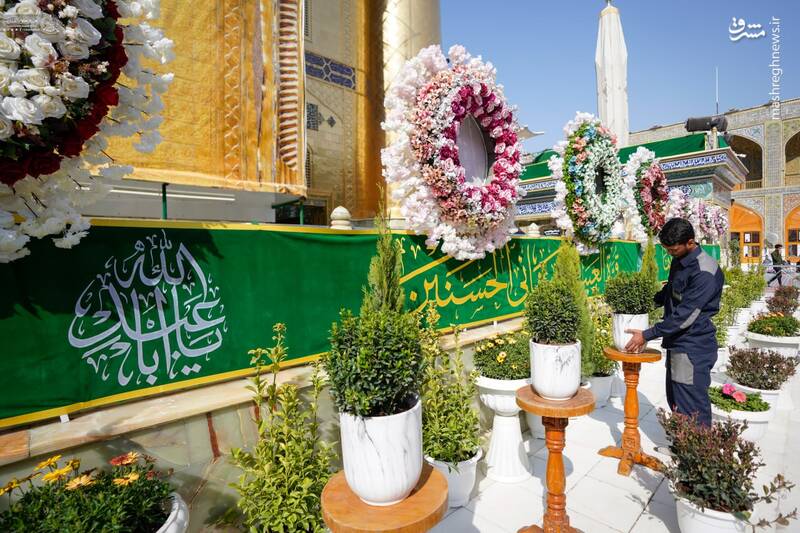 عکس/ نصب کتیبههای ولادت سرداران کربلا در نجف