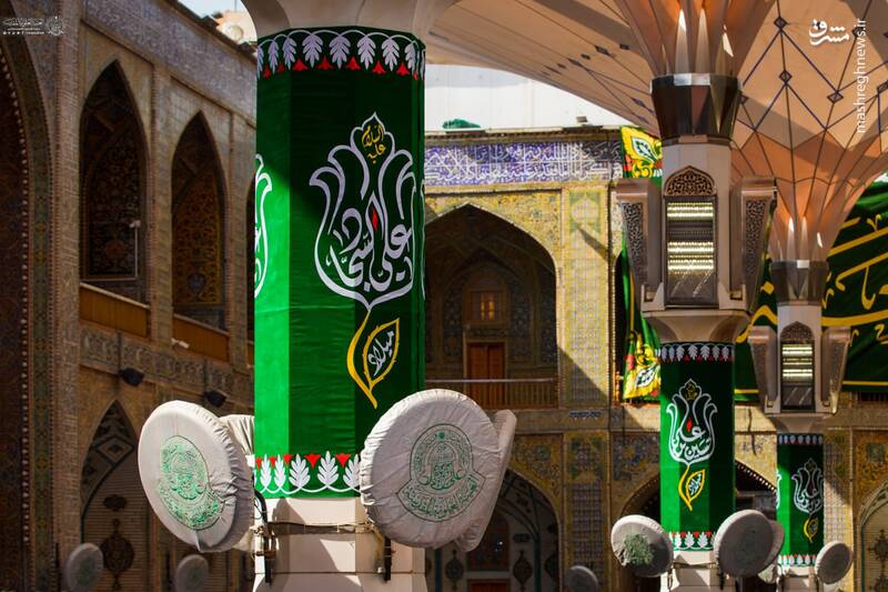 عکس/ نصب کتیبههای ولادت سرداران کربلا در نجف