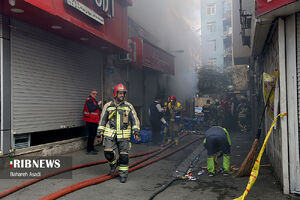 آتش سوزی در خیابان بهار تهران