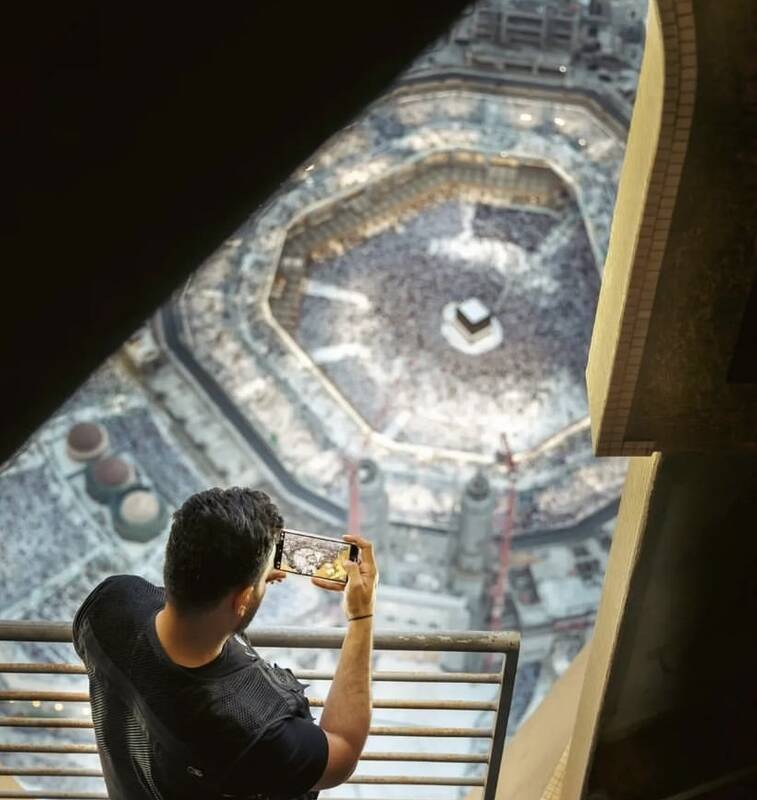 مسجدالحرام از بالاترین نقطه برج ساعت مکه+فیلم