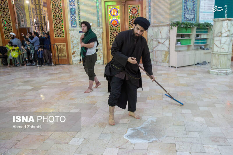 عکس/ غبارروبی مسجد مقدس جمکران در آستانه نیمه شعبان