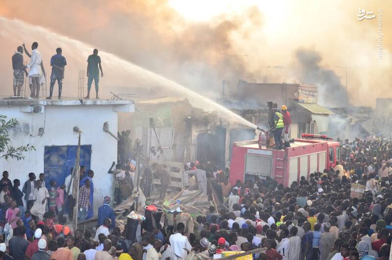 وقوع آتش سوزی در مایدوگوری - نیجریه