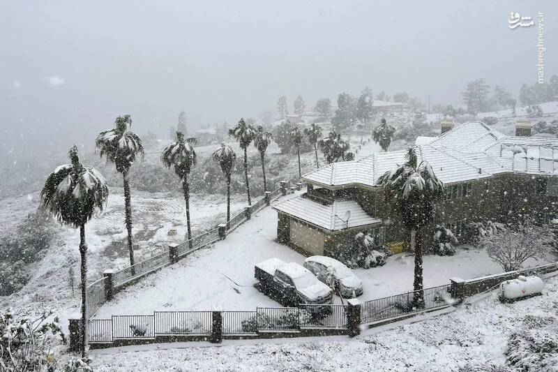 برف و کولاک سنگین در رانچو کوکامونگا - کالیفرنیا - آمریکا