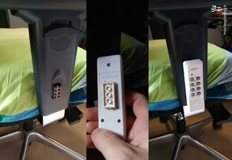 استفاده از دو قطعه لِگو اسباب بازی برای اتصال کنترل به پایه صندلی