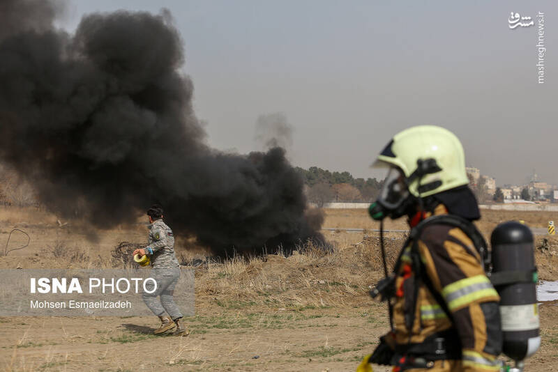 عکس/ مانور طرح اضطراری در فرودگاه مشهد