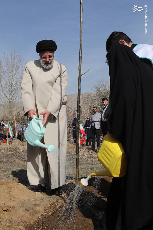 عکس/ کاشت نهال توسط سران قوا در روز درختکاری