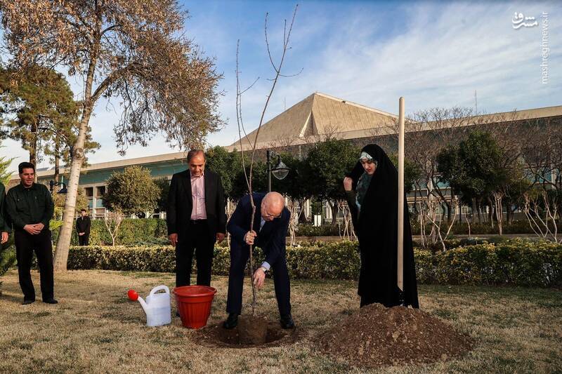 عکس/ کاشت نهال توسط سران قوا در روز درختکاری