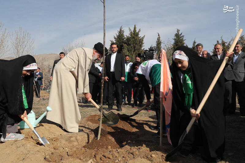 عکس/ کاشت نهال توسط سران قوا در روز درختکاری