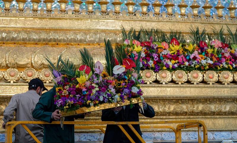 تزئین حرم امام علی(ع) در آستانه نیمه شعبان+عکس و فیلم