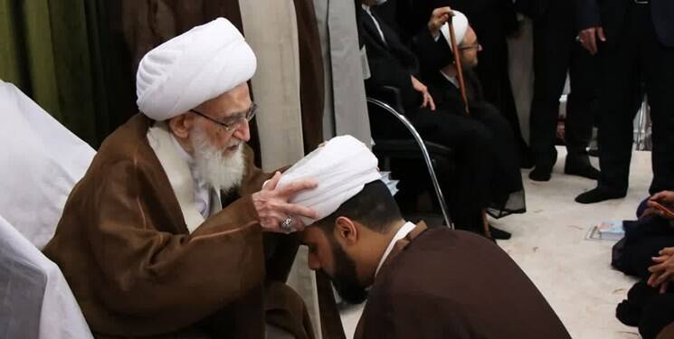 عمامهگذاری طلاب با حضور مراجع تقلید به مناسبت نیمه شعبان + عکس 2