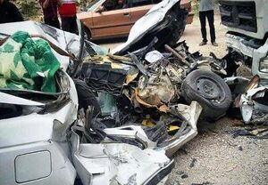 ۱۱کشته و ۳مصدوم در برخورد کامیون با پژو تصادف