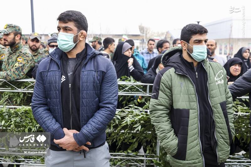 عکس/ تشییع شهید گمنام در فدراسیون کشتی