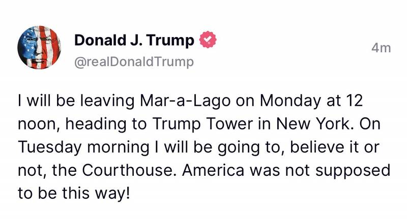 ترامپ حضور خود در دادگاه را تایید کرد