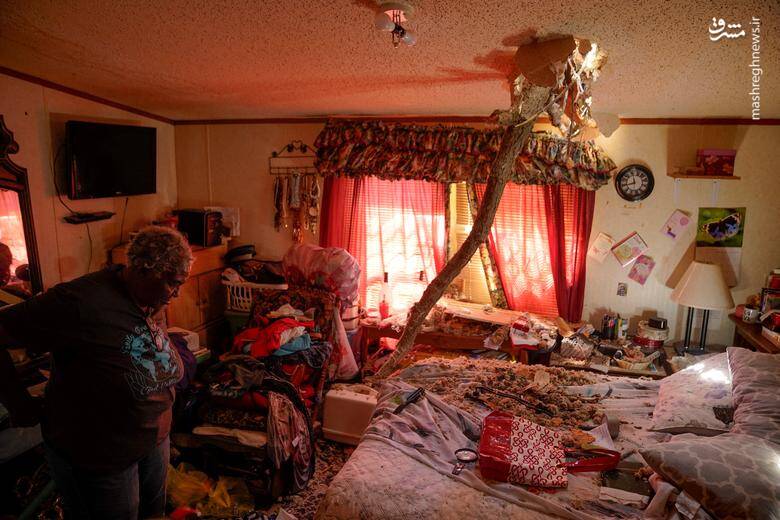 ویران شدن خانه استر جانسون ال  62 ساله بر اثر گردباد در وین - آرکانزاس